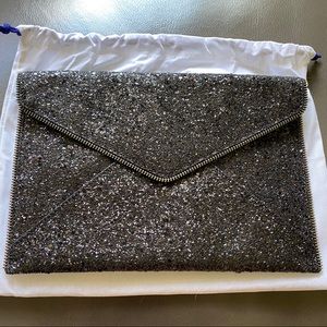 Rebecca Minkoff Glitter Clutch Envelope Bag with Dust Bag